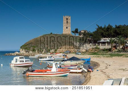 Nea Fokea, Kassandra, Chalkidiki, Greece - June 24, 2014: Port Of Nea Fokea At Kassandra Peninsula, 