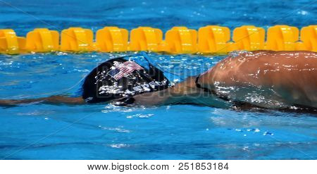 Budapest, Hungary - Jul 25, 2017. Competitive Swimmer Ledecky Katie (usa) In The 200m Freestyle Semi