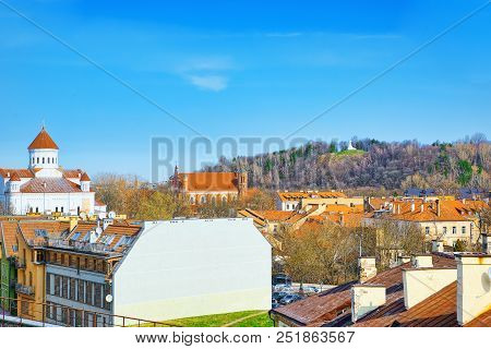View Of Vilnius From The Hill Of The Bastion Of The Vilnius City Wall.