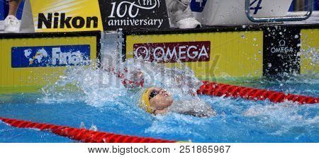 Budapest, Hungary - Jul 26, 2017. Competitive Swimmer Barratt Holly (aus) Swimming 50m Backstroke. F