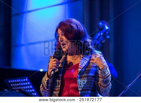 Cracow, Poland - July 31, 2018: Urszula Dudziak Live On Stage In Manggha Museum Of Japanese Art And 