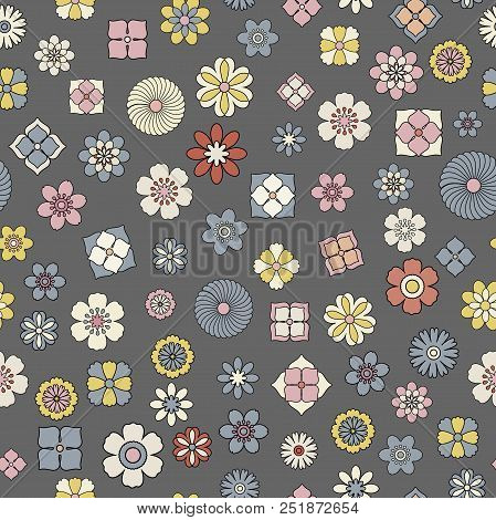 Spring Flower Daisy Seamless Pattern Flat Simple