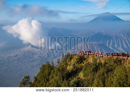 Beautiful Sunrise At Mount Bromo Volcano In Bromo Tengger Semeru National Park, East Java, Indonesia