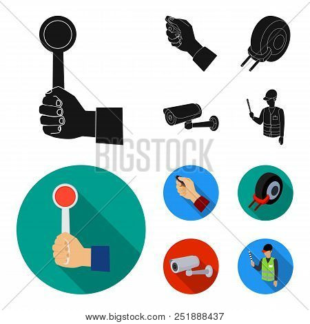 Car Alarm, Wheel Rim, Security Camera, Parking Assistant. Parking Zone Set Collection Icons In Black