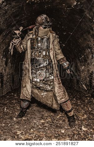 Survived In Nuclear Disaster And Living In Catacombs Or City Underground Tunnels Human Creature, Wea