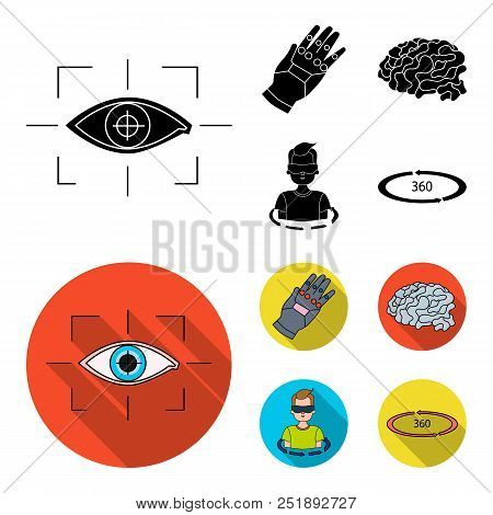 Technology, Innovation, Man, Complemented .virtual Reality Set Collection Icons In Black, Flat Style