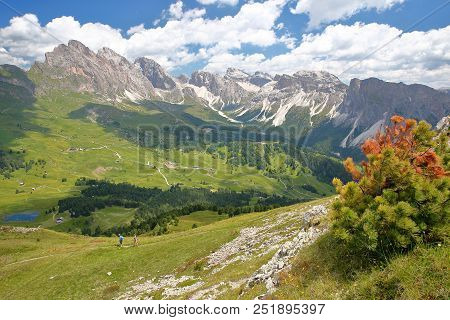 Puez Odle Mountain Range Viewed From Mount Pic (above Raiser Pass), Val Gardena, Dolomites, Italy
