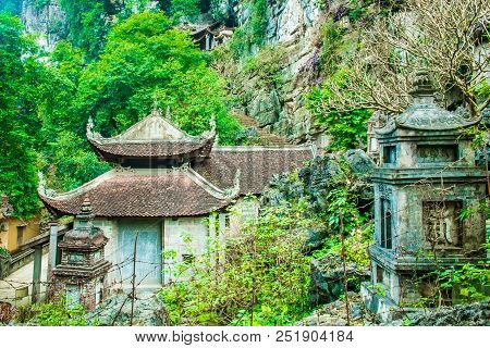 Old Mysterious Temples Of The Bich Dong Pagoda Complex, Tam Coc, Ninh Binh In Vietnam