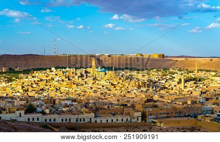 View Of Ghardaia, A City In The Mzab Valley. A Unesco World Heritage Site In Algeria