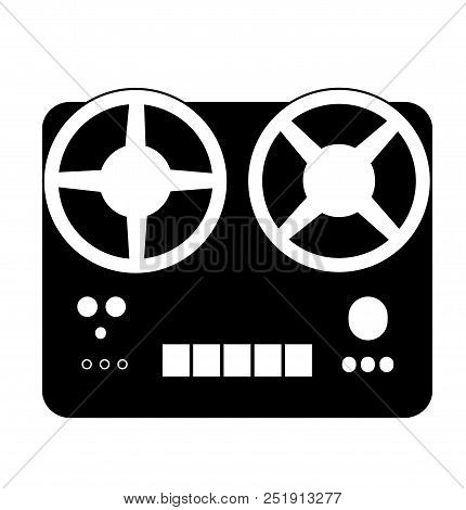 Icon Old Magnetophone Retro Style. Vector Illustration