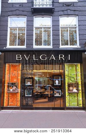 Amsterdam, Netherlands - July 10, 2017: Bvlgari Fashion Shop (bulgari) At P.c. Hooftstraat In Amster
