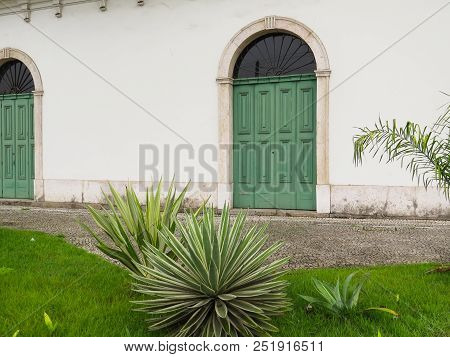 July 22, 2018, Santos, São Paulo, Brazil, Casarão Valongo's Old Side Door, In The Historical Center 