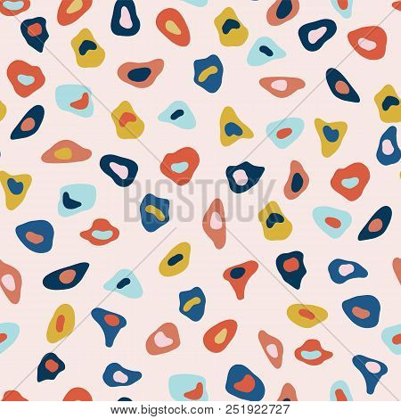 Abstract Geometric Shapes, Seamless Pattern Background, Hand Drawn Illustration For Birthday Invitat