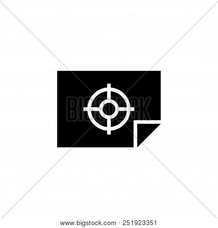 Firing Range Target, Aim. Flat Vector Icon Illustration. Simple Black Symbol On White Background. Fi