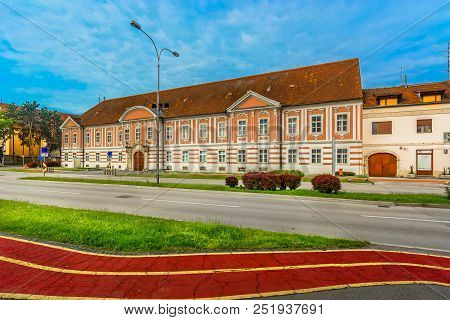 Scenic View At Old Architecture In Old Northern Croatian Town Varazdin, Travel Destinations.