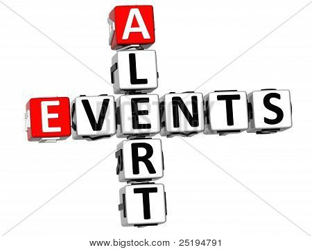 Palavras cruzadas alerta de eventos 3D