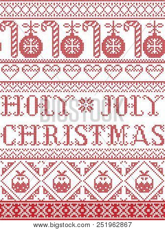 Christmas Pattern Holy Joly Christmas Vector Seamless Pattern Inspired By Nordic Culture Festive Win