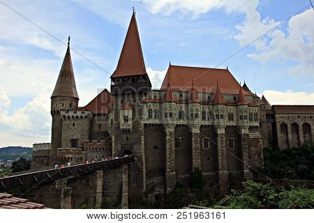 Hunedoara, Romania - June 18 : The Amazing Corvin (huniazilor) Castle In Hunedoara, Romania.