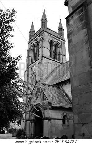 An Exterior View Of The Old Stone Church Building In The North Yorkshire Town Of Helmsley