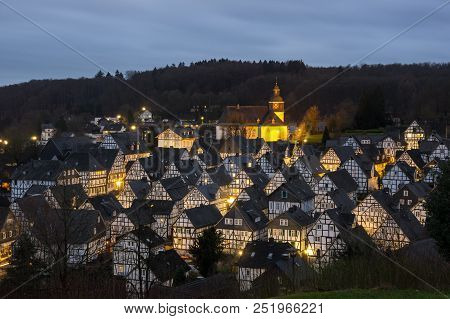 Half-timbered Houses Of Freudenberg, A Town In North Rhine-westphalia, Germany