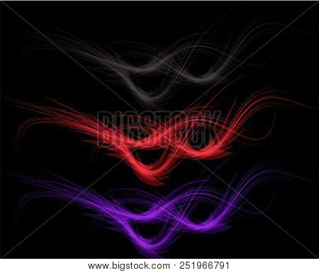 Abstract Wave Design. Set Of Color Waves. Background
