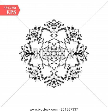 Snowflake Icon. Christmas And Winter Theme. Simple Flat Black Illustration On White Background. Eps1