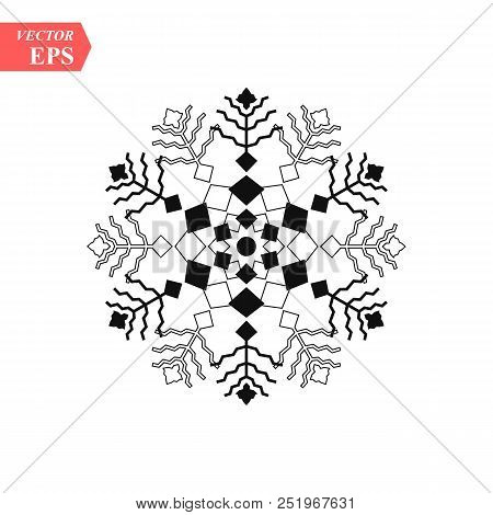 Snowflake Icon. Christmas And Winter Theme. Simple Flat Black Illustration On White Background. Eps1