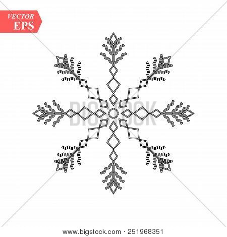 Snowflake Icon. Christmas And Winter Theme. Simple Flat Black Illustration On White Background. Eps1