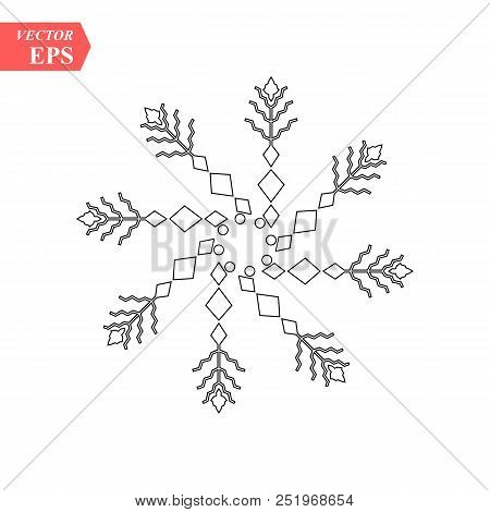 Snowflake Icon. Christmas And Winter Theme. Simple Flat Black Illustration On White Background. Eps1