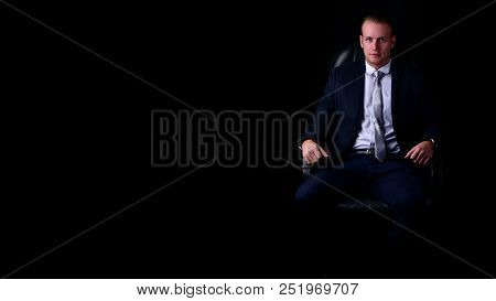 Concept Business People. Businessman On The Background. Businessmen Look Dastardly. Businessmen Show