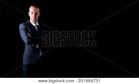 Concept Business People. Businessman On The Background. Businessmen Look Dastardly. Businessmen Show