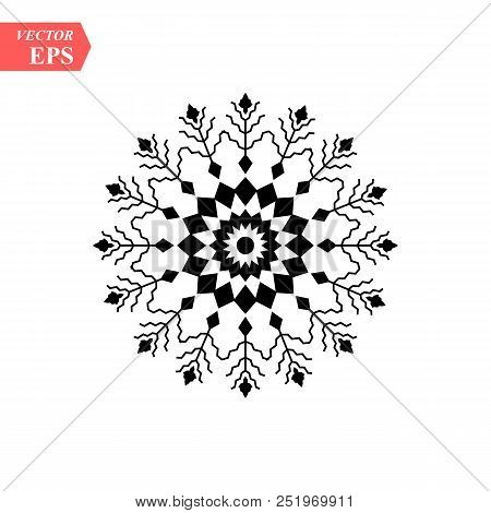 Snowflake Icon. Christmas And Winter Theme. Simple Flat Black Illustration On White Background. Eps1