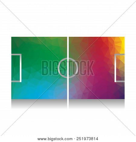 Soccer Field. Vector. Colorful Icon With Bright Texture Of Mosai