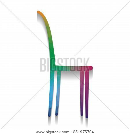 Chair Sign Illustration. Vector. Colorful Icon With Bright Textu