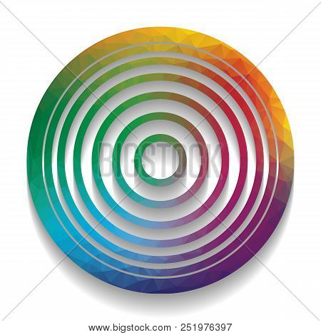 Meridians From Top View. Vector. Colorful Icon With Bright Textu