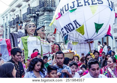 Detail Of Celebration Of Guelaguetza Fest In Oaxaca Mexico