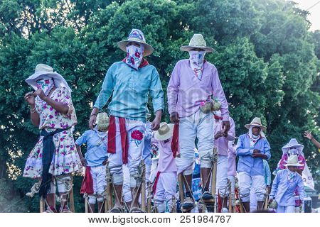 Detail Of Celebration Of Guelaguetza Fest In Oaxaca Mexico