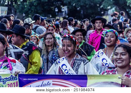 Detail Of Celebration Of Guelaguetza Fest In Oaxaca Mexico