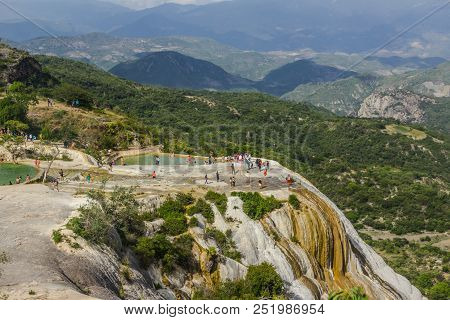 Natural Site Of Hierve El Agua In Oaxaca Mexico