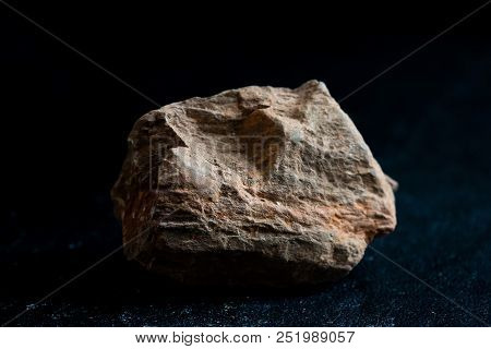 The Shale Stone Isolate On Black Background