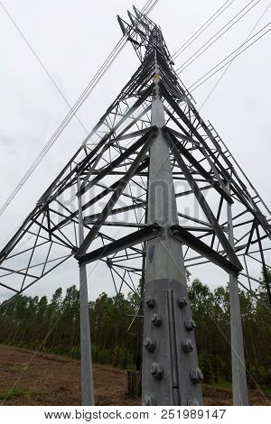 Stormy And Cloud Is Moving High Voltage Pole View,landscape