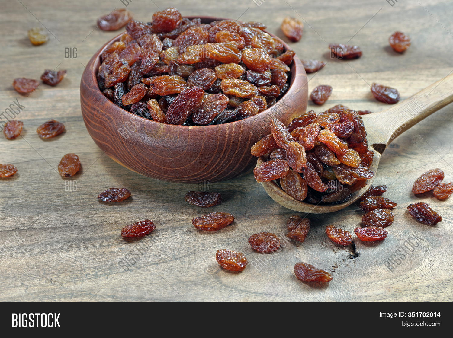 Raisins Bowl On Wooden Image & Photo (Free Trial) | Bigstock