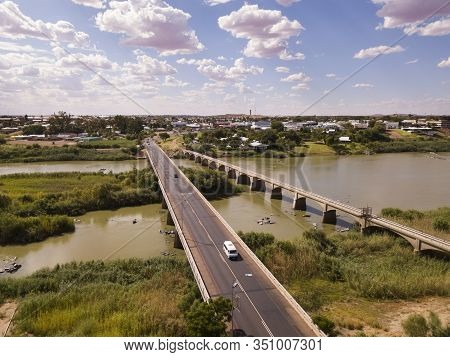 Aerial Of Small Town Of Upington, On The Orange Rover, South Africa