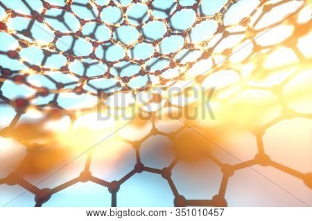 Cells And Biological Chain,molecules And Abstract Conception,3D Rendering.