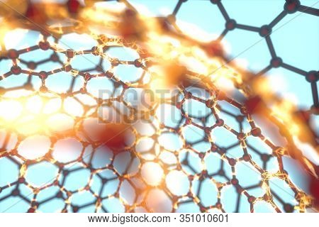 Cells And Biological Chain,molecules And Abstract Conception,3D Rendering.