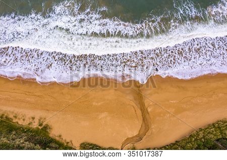 Aerial View Of Kinnagoe Bay In County Donegal, Ireland
