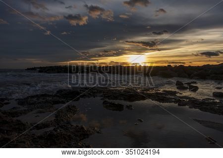 Sunset On The Beach Of The Renega De Oropesa
