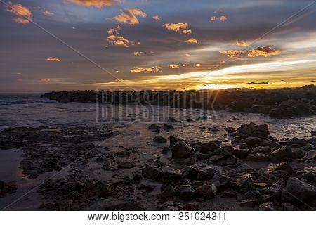 Sunset On The Beach Of The Renega De Oropesa