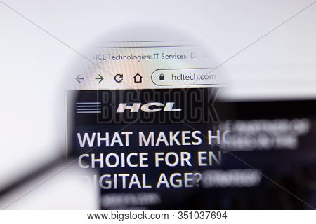 Saint-petersburg, Russia - 18 February 2020: Hcl Technologies Company Website Page Logo On Laptop Di