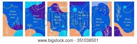 Bright Blue Orange Stories Modern Abstract Template